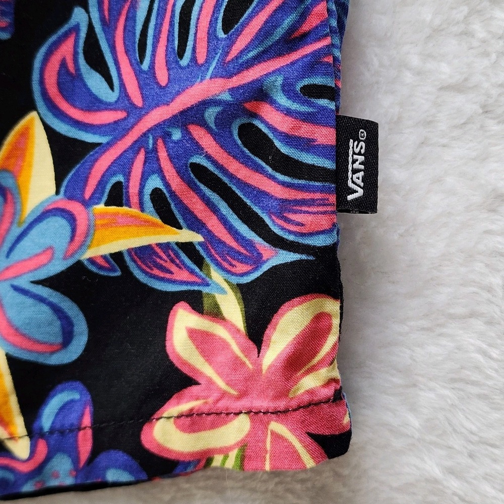 Vans Floral Slip Dress Womens Small Black Tropical Adjustable Strap Vacation - Picture 13 of 15